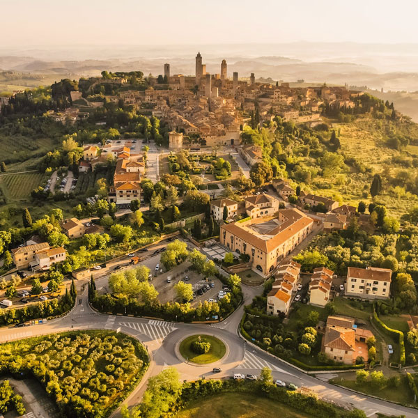 Town in italy with sunshine